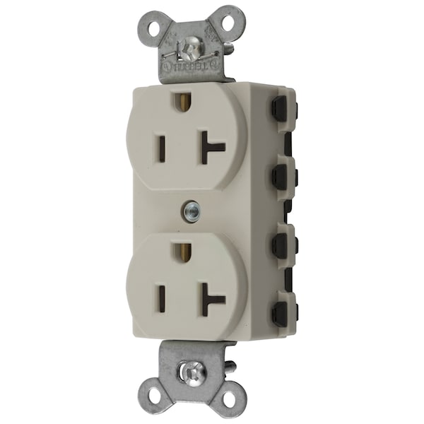 Straight Blade Receptacle, 5-20R, 20 A, 125V AC, 2 Pole, 3 Wire, Grounded